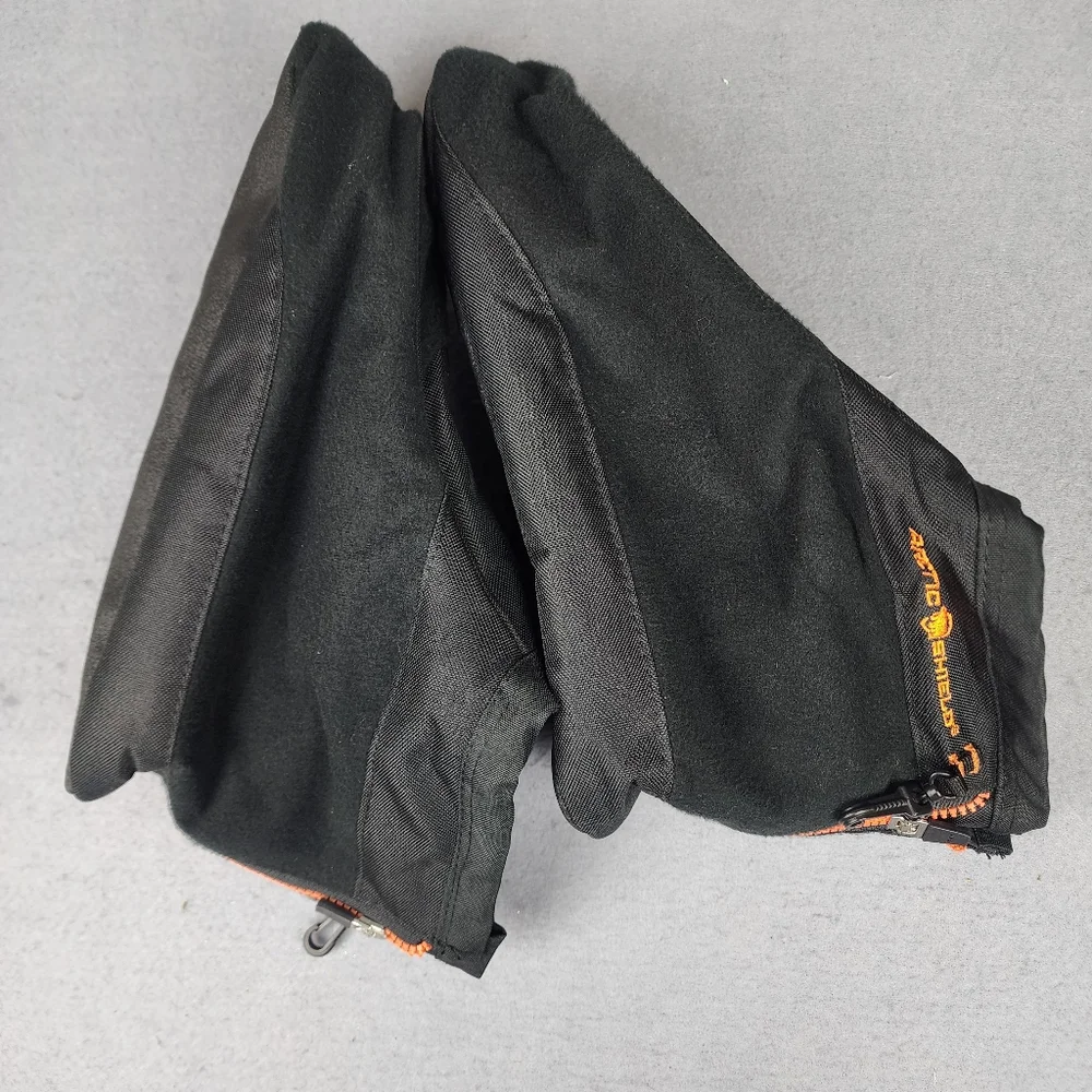 Arctic Shield Black Boot Liners Large 10-11 Orange Detail Zip Up Back